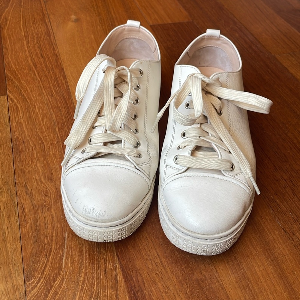 AGL women’s leather cream sneakers size 38